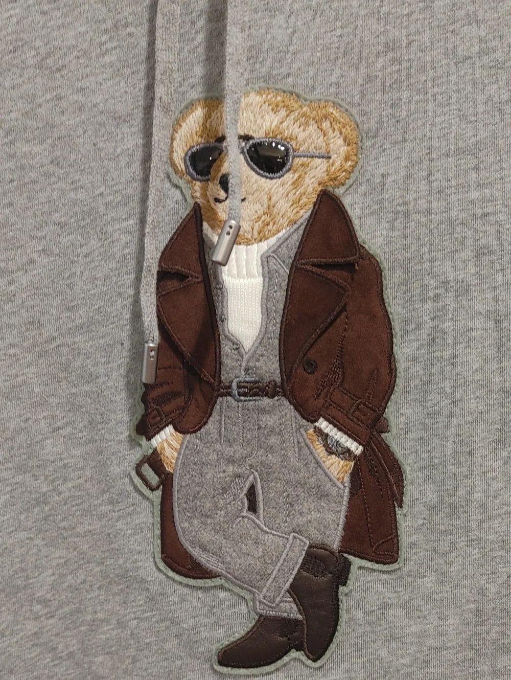 Ralph Lauren Purple Label Felpa Bear Appliqué Cotton & Cashmere Hoodie Size Larg - Picture 15 of 16